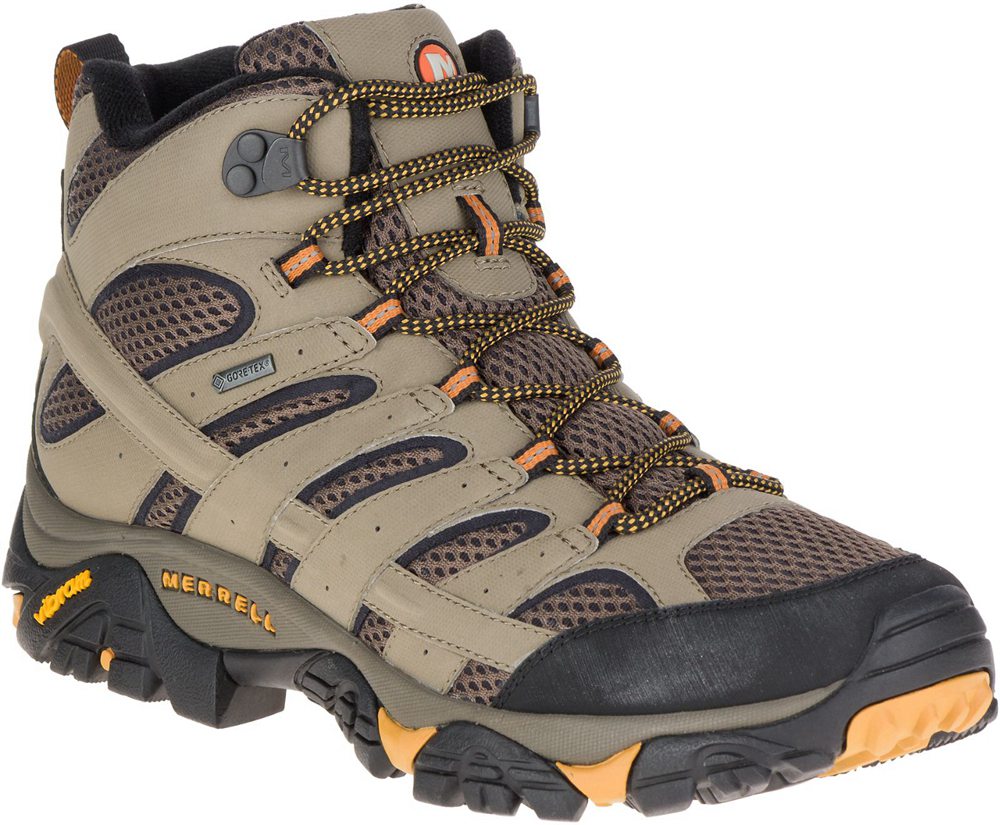 Kozaki Merrell Męskie Brązowe - Moab 2 Mid Gore-Tex® - 915206-DRE